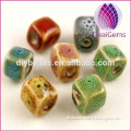 2015 whole sale artificial for DIY jewelry making Bead porcelain fancy coloful 6X6mm square 20pcs per bag